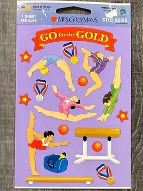 💞 New Mrs. Grossman's Gymnastics Go For The Gold Scrapbook Craft Stickers